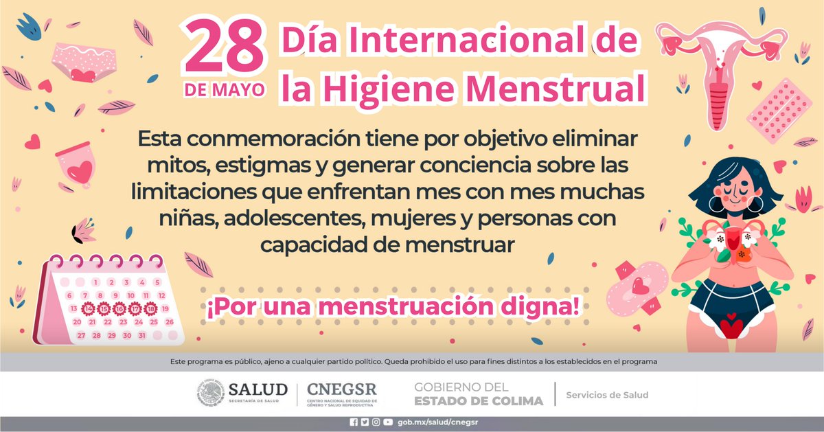 Día Internacional de la Higiene Menstrual ¡Por una menstruación digna, sin tabúes ni estigmas. #HigieneMenstrual #MenstruaciónDigna
