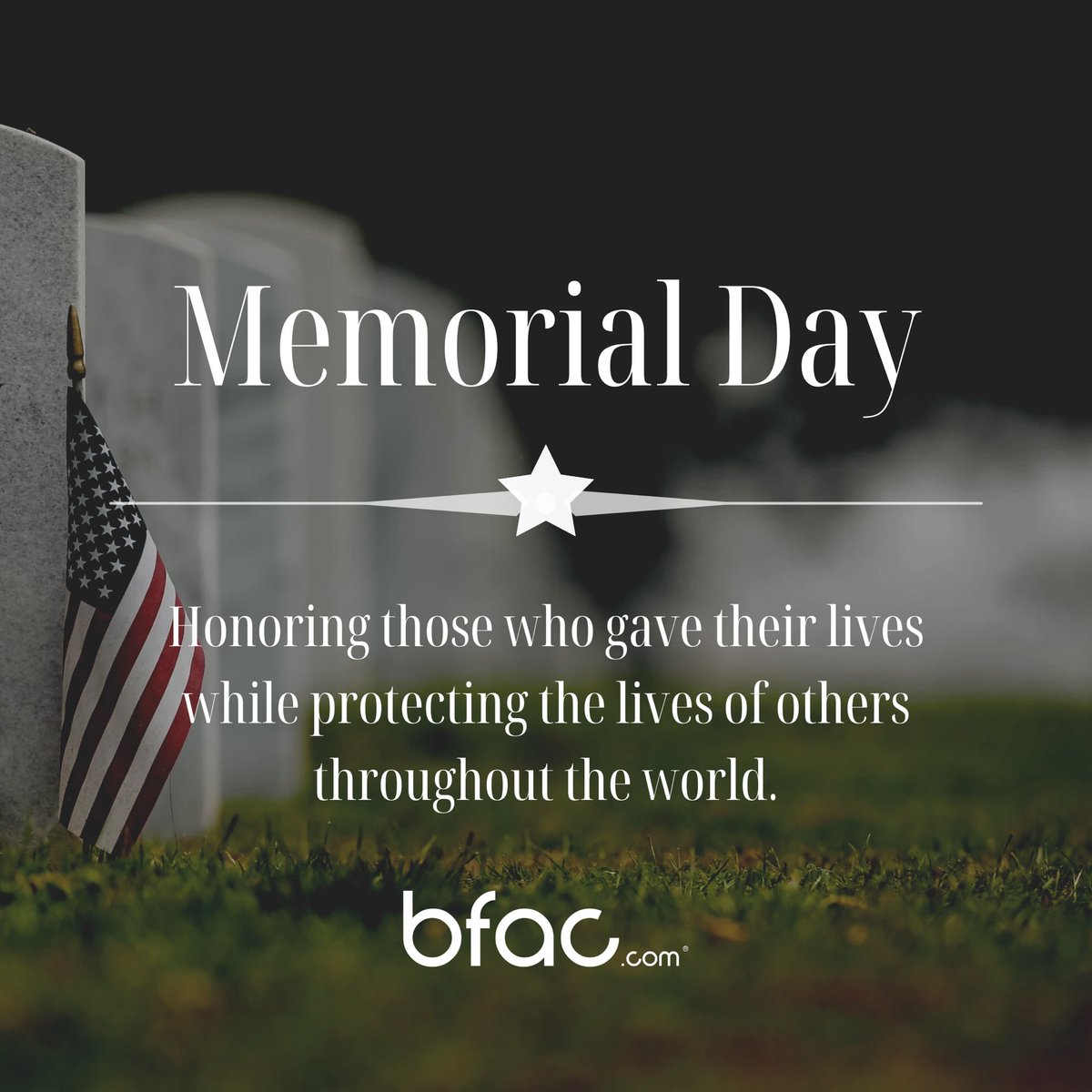 bfacMobile's tweet photo. This Memorial Day, we remember and honor the courageous men and women who made the ultimate sacrifice for our freedom. Let us take a moment to reflect on their heroism and express our deepest gratitude.

#MemorialDay #HonorTheFallen #RememberAndHonor #bfac https://t.co/eS74QyLzdb