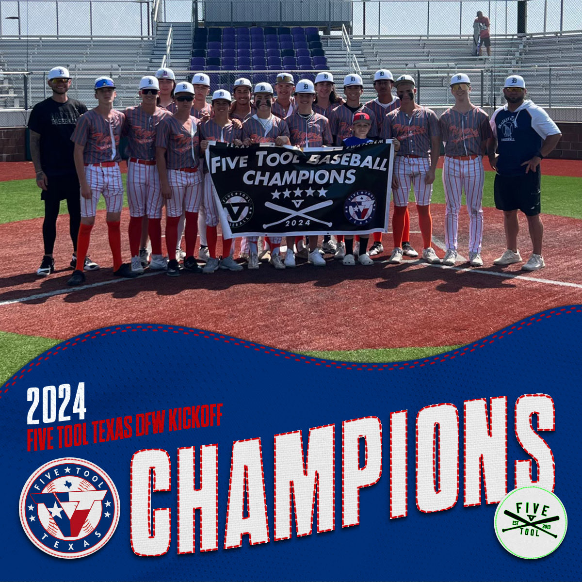 🏆CHAMPIONS 🏆

Congrats to <a href="/DTigerBaseball/">Dallas Tigers</a> Britton/Roberts on winning the 15U American Division Championship of the <a href="/FiveTool/">Five Tool Baseball</a> Texas DFW Kickoff!

#WatchEm