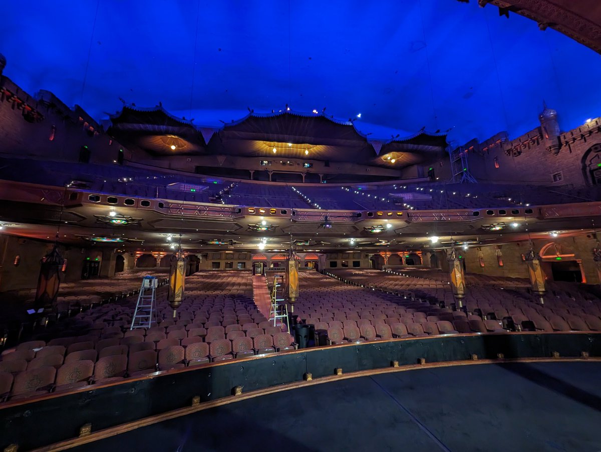 The Atlanta Fox Theater is a pretty awesome place to see a show. But you ever wonder what is behind the curtain? Look at this view from the stage. This place is beautiful.