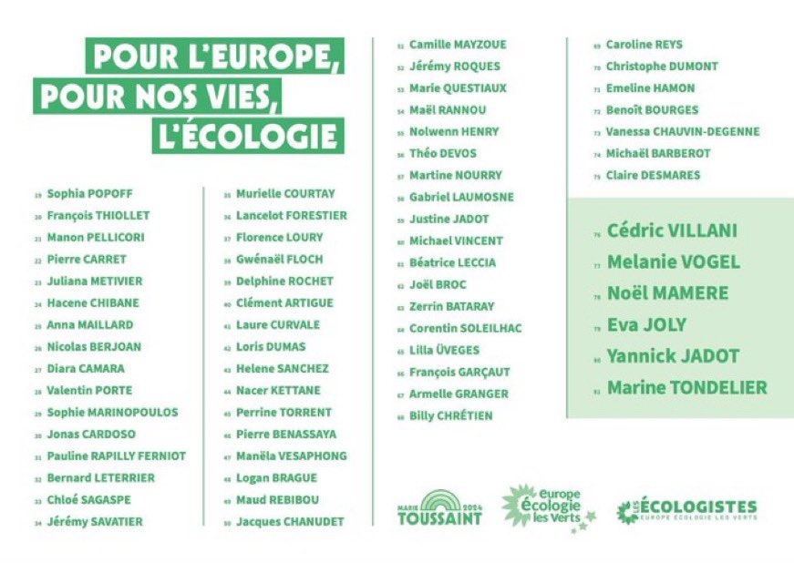 Le pacte Vert plutôt que le Pacte Brun. Pour la clarté, pour le courage, pour l’écologie, Le 9 Juin on se mobilise, on vote Europe Écologie avec le bulletin @marietouss1