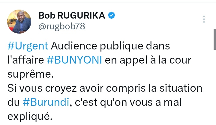 NEddyssa32359's tweet photo. Alerte Alerte !!!!!
Za #Mujeri @rugbob78 complice dans l'affaire #Bunyoni et ses acolytes @justsness , @FelixMugenzi , @albcontact ont entamé ce lundi la campagne des insultes contre nos dirigeants 🇧🇮, IZI MBWA IYO ZIRIKO ZIRAKUGA CANE BABA BAZIHAYE IBIGUFA BITAGIRA IMINOFU https://t.co/RcGrN8HeAY