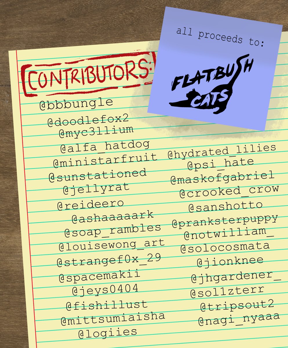 announcing… 🔎✨One More Time, With Feeling: an Ame + friends charity zine! ✨🔎 
Featuring 30 artists and writers across 68 pages. All profits will be donated to Flatbush Cats! 
Preorders will be open from 5/27- 6/27.  
find link below! 👇