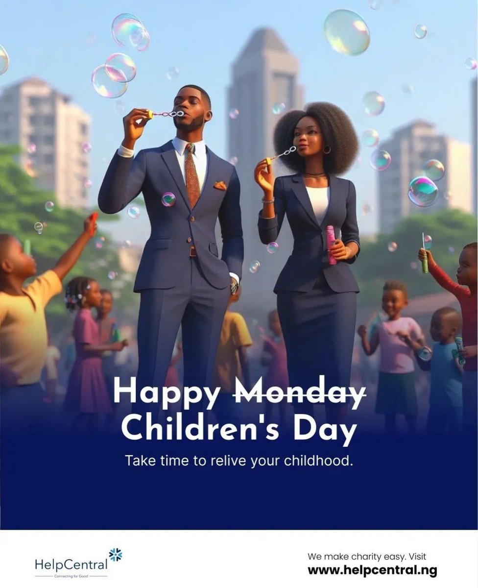 Happy Children's Day to the adults that give children an opportunity to reach their full potential. Let your inner child come out to play today. #Childrensday