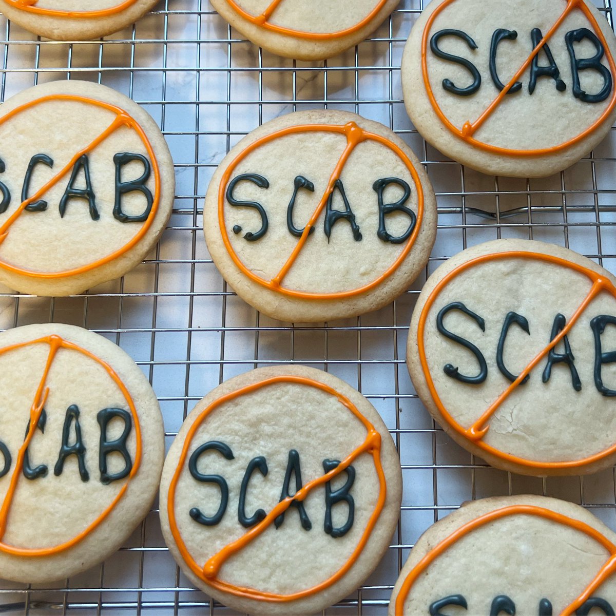 In honour of the huge @NDP win today getting anti-SCAB legislation passed for federal workers, I give you a throwback to the anti-SCAB cookies I baked when the legislation was tabled. Todays a great day for federal workers! Proud to be a New Democrat today.