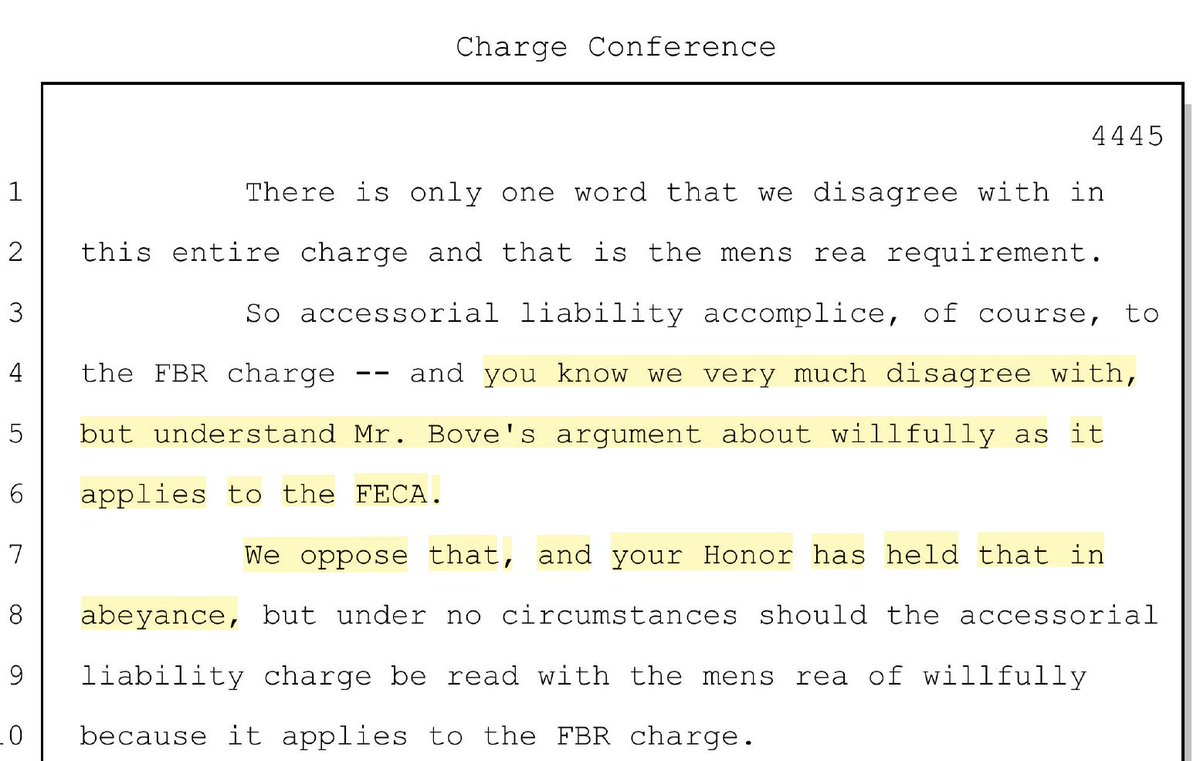 @dillojackal @lee_kovarsky I agree Merchan is probably with the People on civil FECA as violation, but he reserved on 'willfully' (required for criminal FECA).