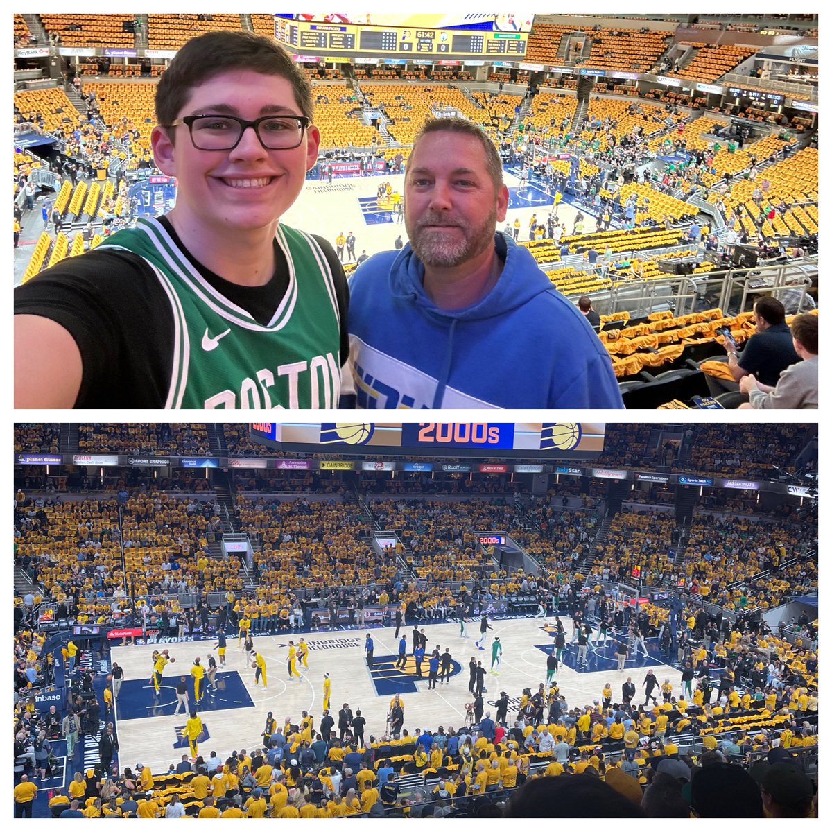 shaak98's tweet image. Not a bad way to spend time with my nephew for his last night in Indy. #ECF #BoomBaby #LetsGoPacers