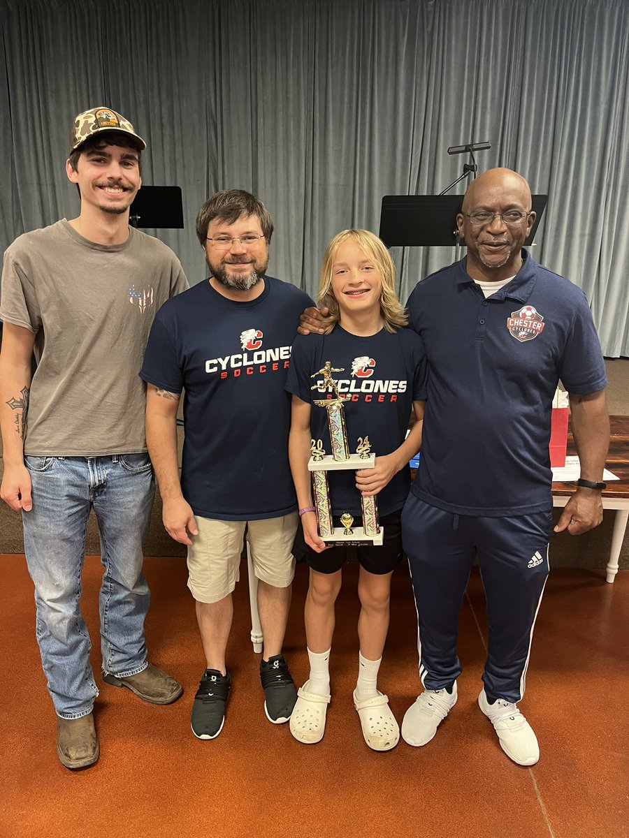 Congratulations Gunnar on being named MVP for the JV team at Chester Cyclones. We are proud of you..❤️⚽️ #OneFamily #AlphaSoccerAcademy