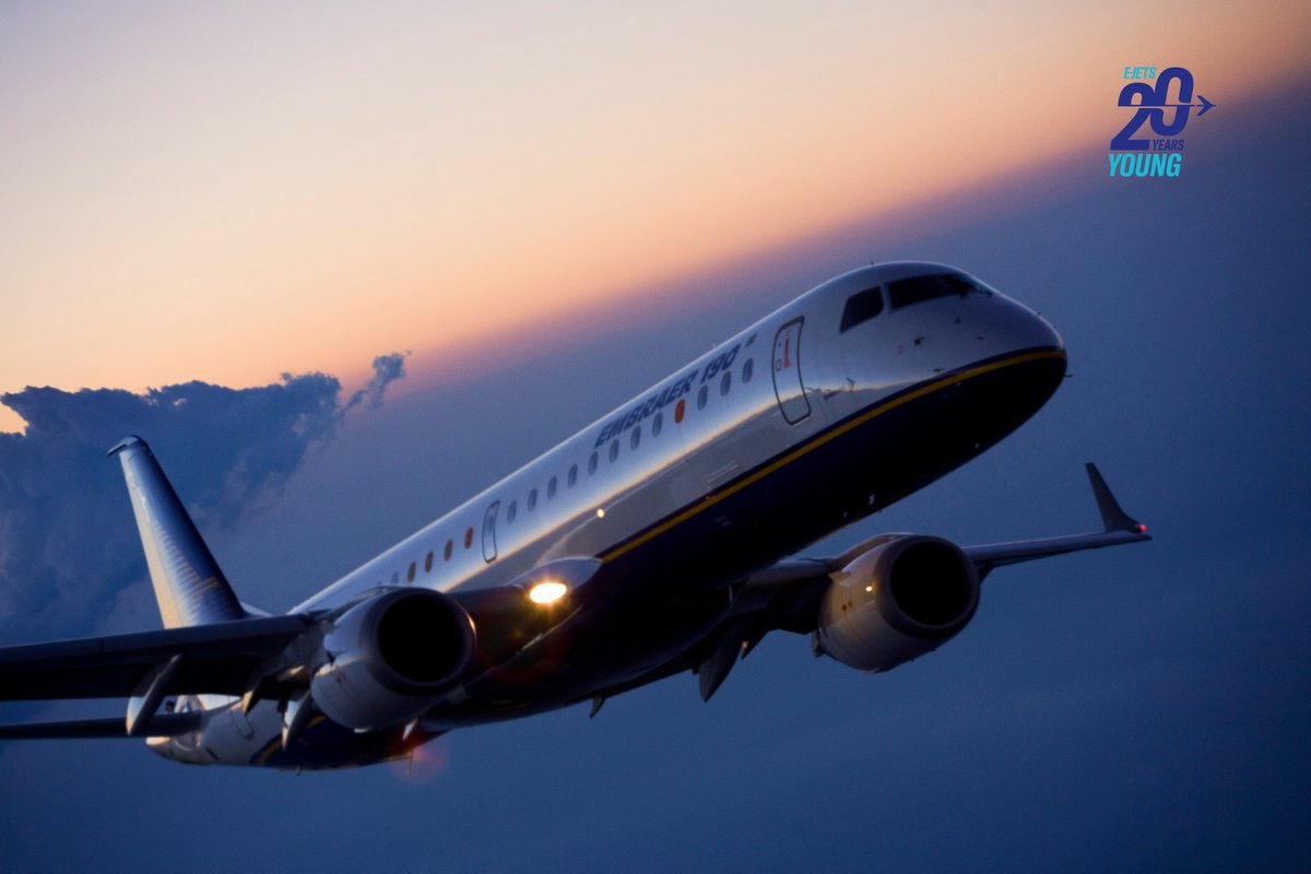 embraer's tweet photo. This month, the #EJet family completed 20 years in operation, and today, we bring a very special #EmbraerSelection to remember the first generation of one of the most successful programs in commercial aviation which changed the way the world flies. #EJets20YearsYoung https://t.co/wTSWRhaAnq
