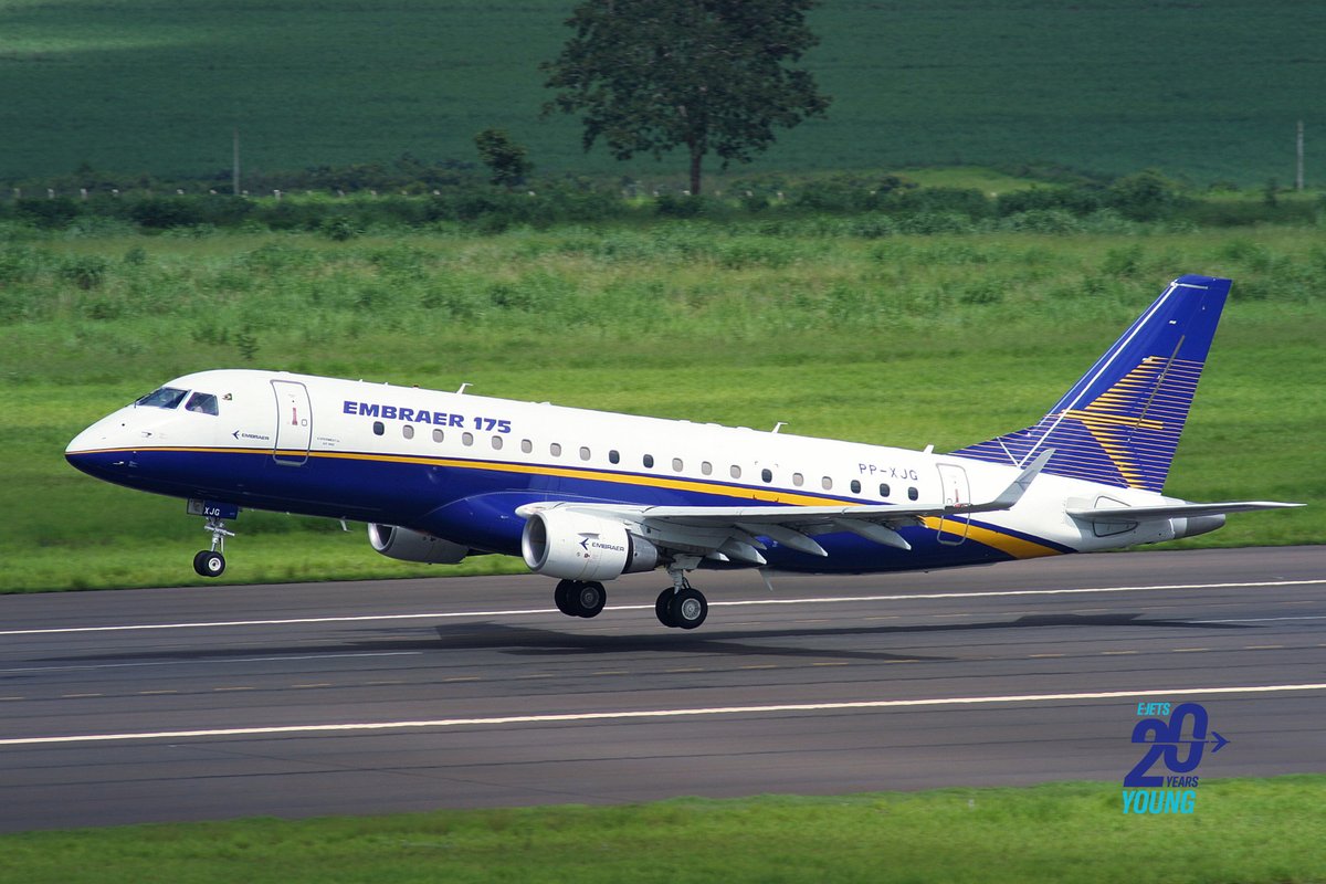 embraer's tweet photo. This month, the #EJet family completed 20 years in operation, and today, we bring a very special #EmbraerSelection to remember the first generation of one of the most successful programs in commercial aviation which changed the way the world flies. #EJets20YearsYoung https://t.co/wTSWRhaAnq