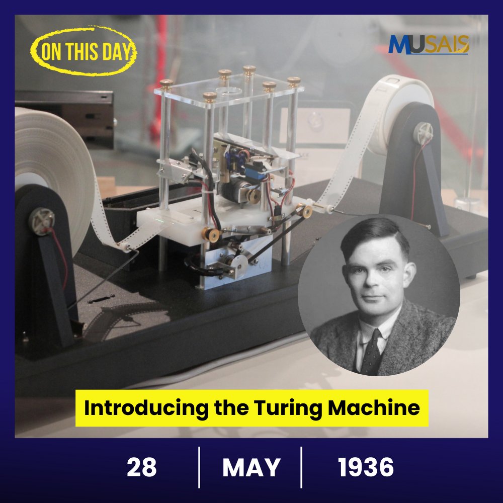 MahidolGlobal's tweet image. #AlanTuring submitted his paper “On Computable Numbers” on this day in 1936.

The #TuringMachine he introduced sets out the theoretical foundation for computer science and the invention of the digital computer. 👨🏻‍💻✨