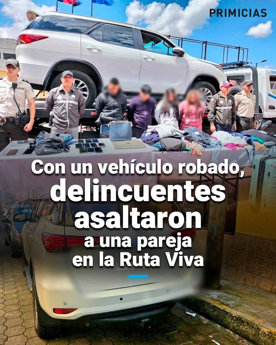 #Quito | Con un carro de alta gama robado, una banda de antisociales cometió un violento asalto en la Ruta Viva. Amenazaron de muerte a las víctimas. prim.ec/eBiO50RX7H1