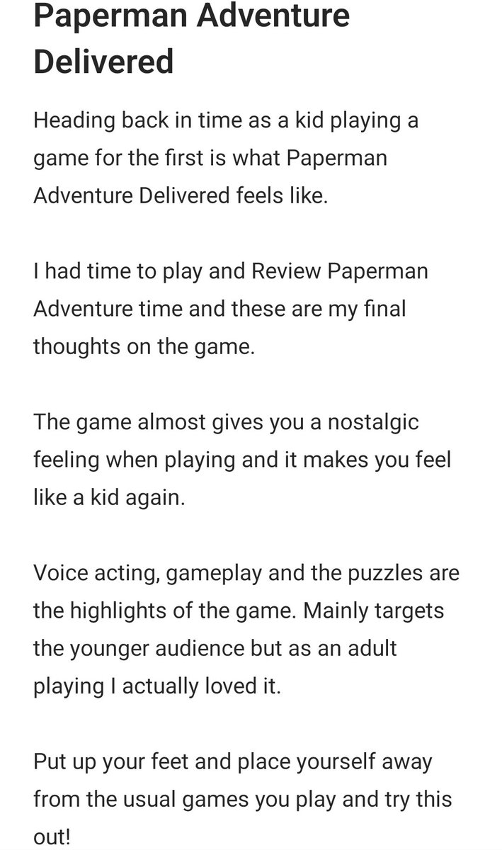 Small review on #paperman by <a href="/SecretItemGames/">Secret Item Games</a> <a href="/MindscapeGames/">Mindscape</a> thank you for giving me the chance to play and test ❤️