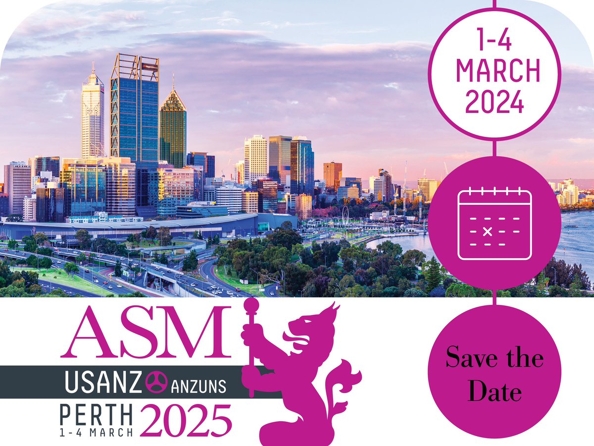 SAVE THE DATE! USANZ 77th Annual Scientific Meeting including the ANZUNS 29th Annual Meeting will be held in Perth from the 1st - 4th March 2025. For more details, go to: bit.ly/USANZ25 #USANZ25 @ANZUNS_Urology