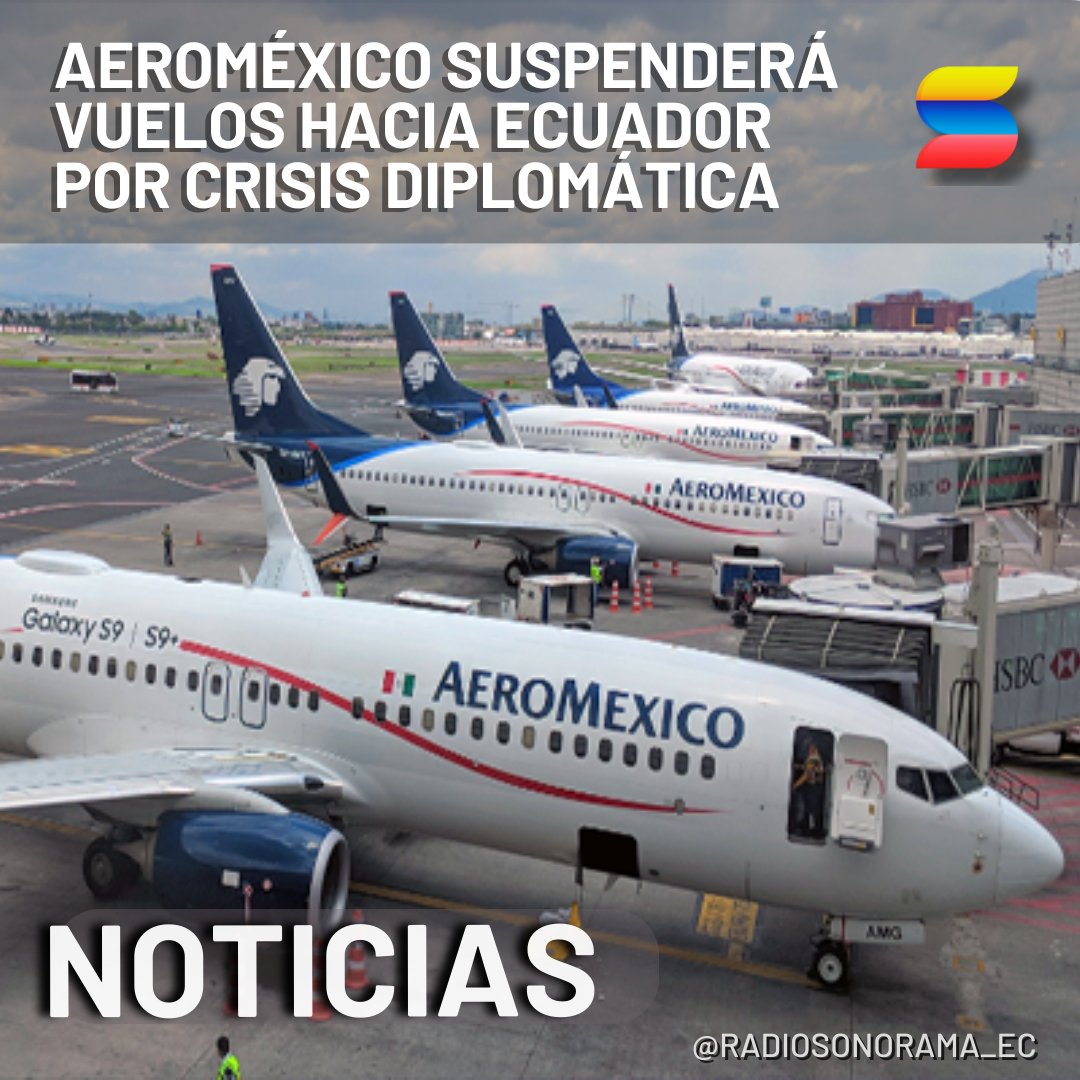 Aeroméxico, la principal aerolínea mexicana, informó que se suspenden vuelos hacia Ecuador del 1 de julio hasta el 18 de diciembre de 2024. Esta suspensión se debería a las dificultades de los trámites en medio de la crisis diplomática entre ambos países.