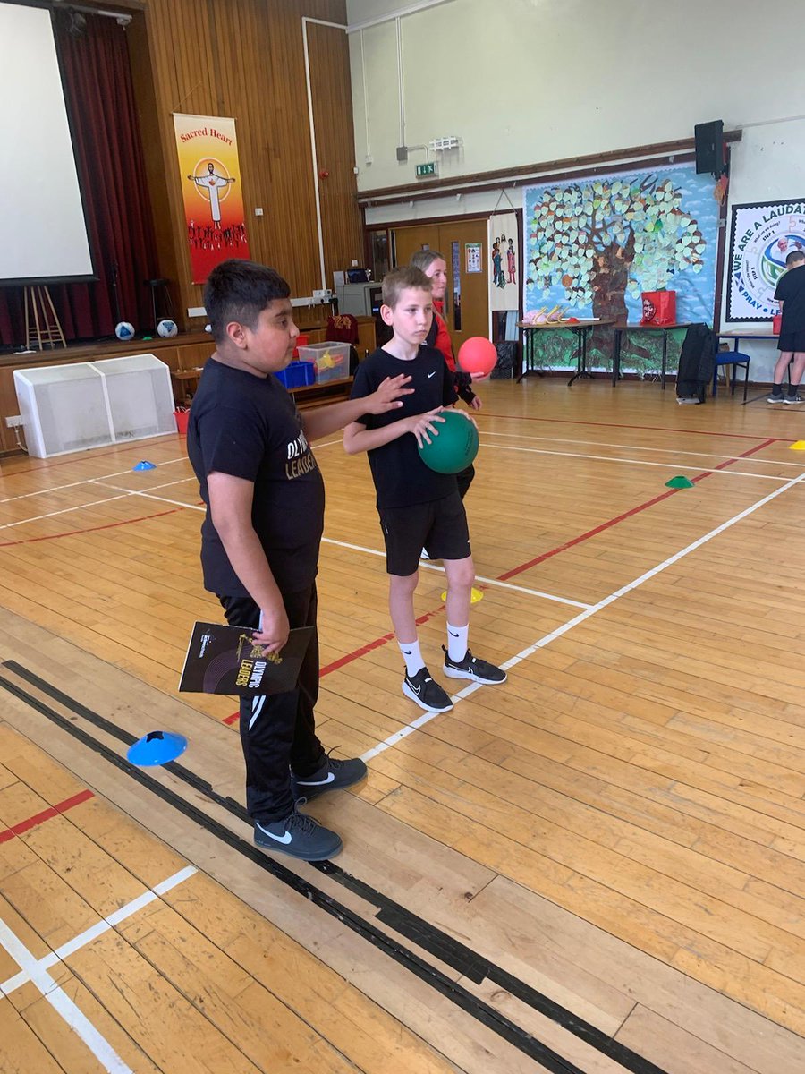 P4and3MrsM's tweet photo. Our Olympic Leaders coached some  Primary 3 children through a handball and volleyball session at lunchtime. https://t.co/9SHFOZHDTE