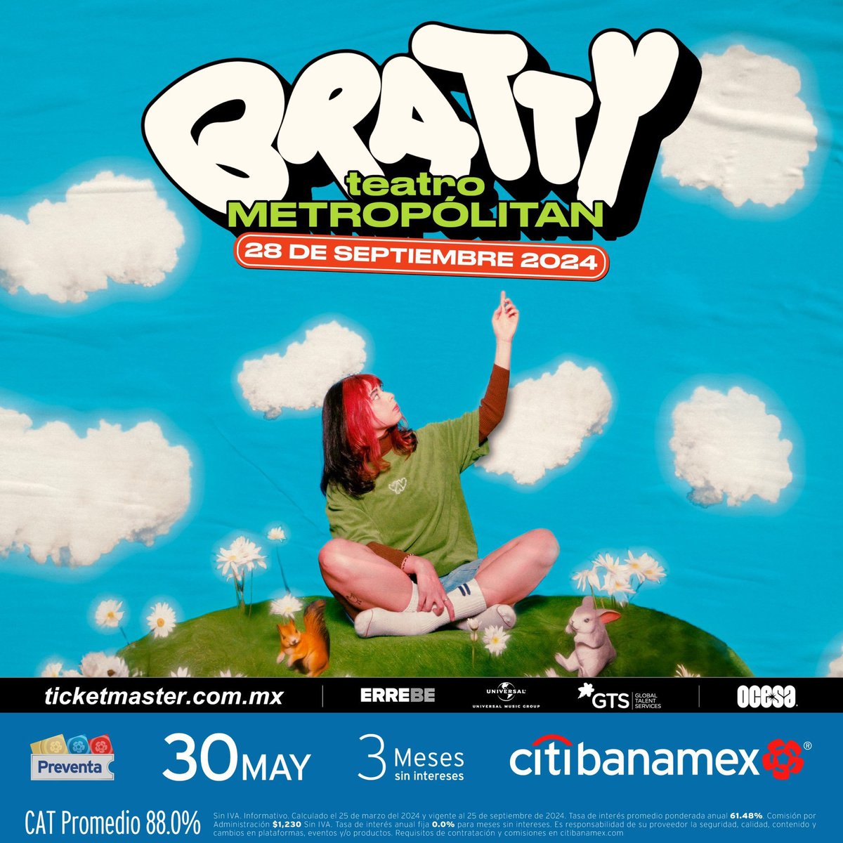 ⭐️⭐️Bratty - Teatro Metropolitan!!!⭐️⭐️

🎟️Preventa Citibanamex - 30 mayo - 11 AM
💵Precios con cargos: $268 a $1,098
🔗LINK: sovrn.co/n751jjn

#boletos #teatro #metropolitan #ticketmaster #ticketsmx