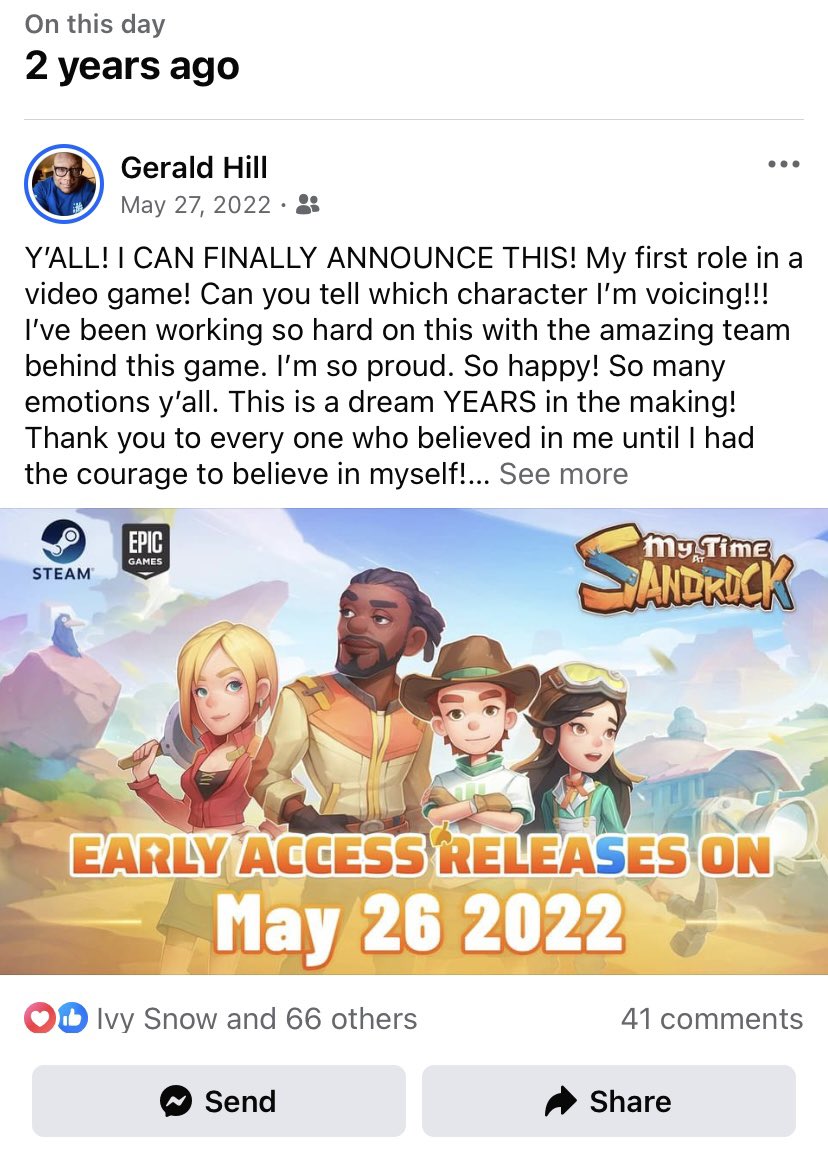 2 years?! Wow! This guy changed my life forever. I’m forever grateful and excited/hopeful for the future. 🙏🏾❤️ #MyTimeatSandrock #lawrizz #voiceactor