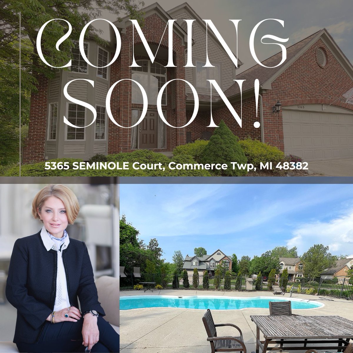 🌟 Coming Soon! 🌟 5365 SEMINOLE Court, Commerce Twp - Discover your dream home in The Ponds at Beacon Hill, a prestigious golf community! 
#DreamHome #ComingSoon #GolfCommunity #ModernLiving #LuxuryLiving #RealEstate #CommerceTwp #HomeForSale #PoolHouse #FamilyHome #ContactMe