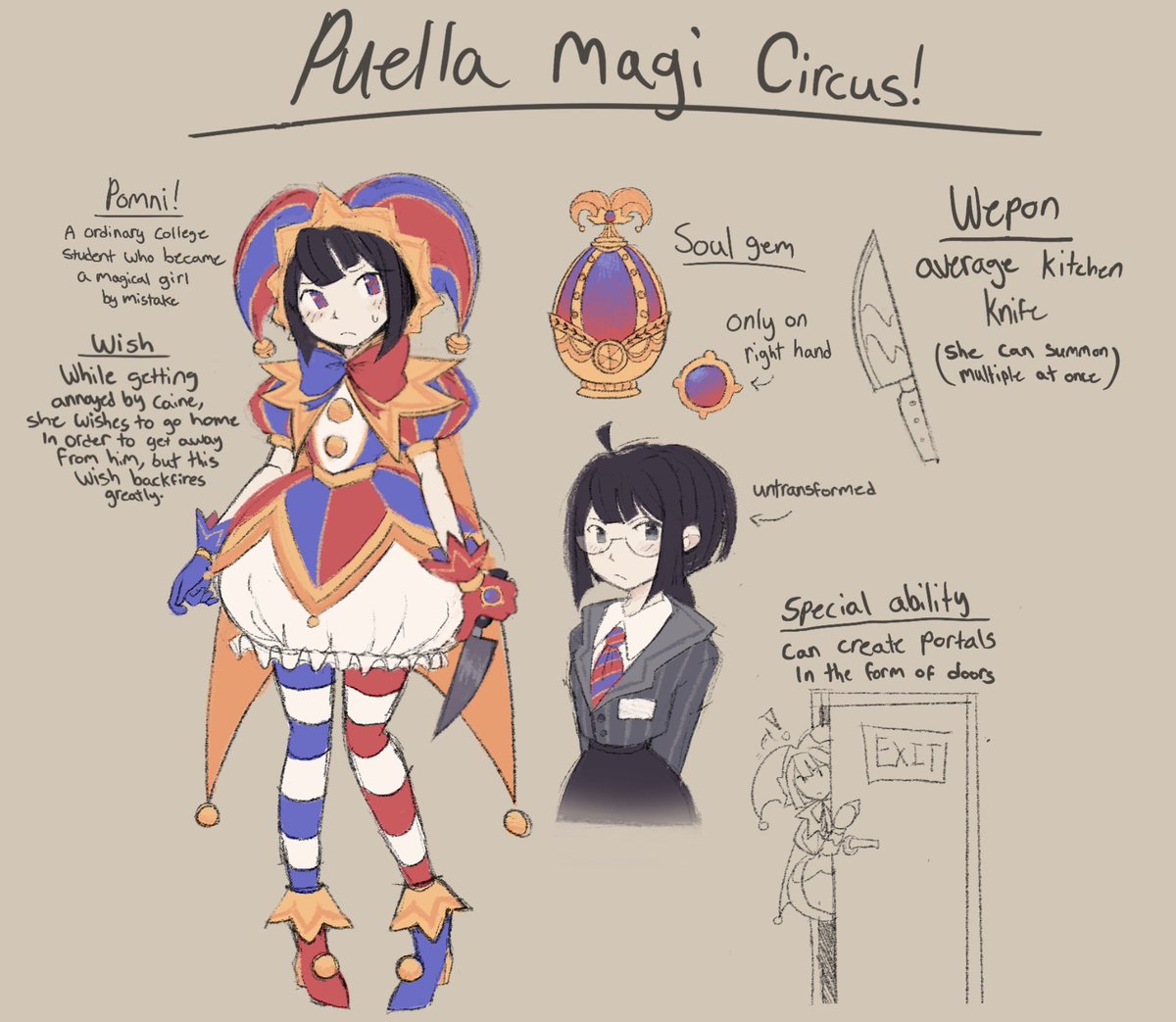 What if Digital Circus and Madoka Magica had a crossover?
Part 1: Pomni and Caine!!!