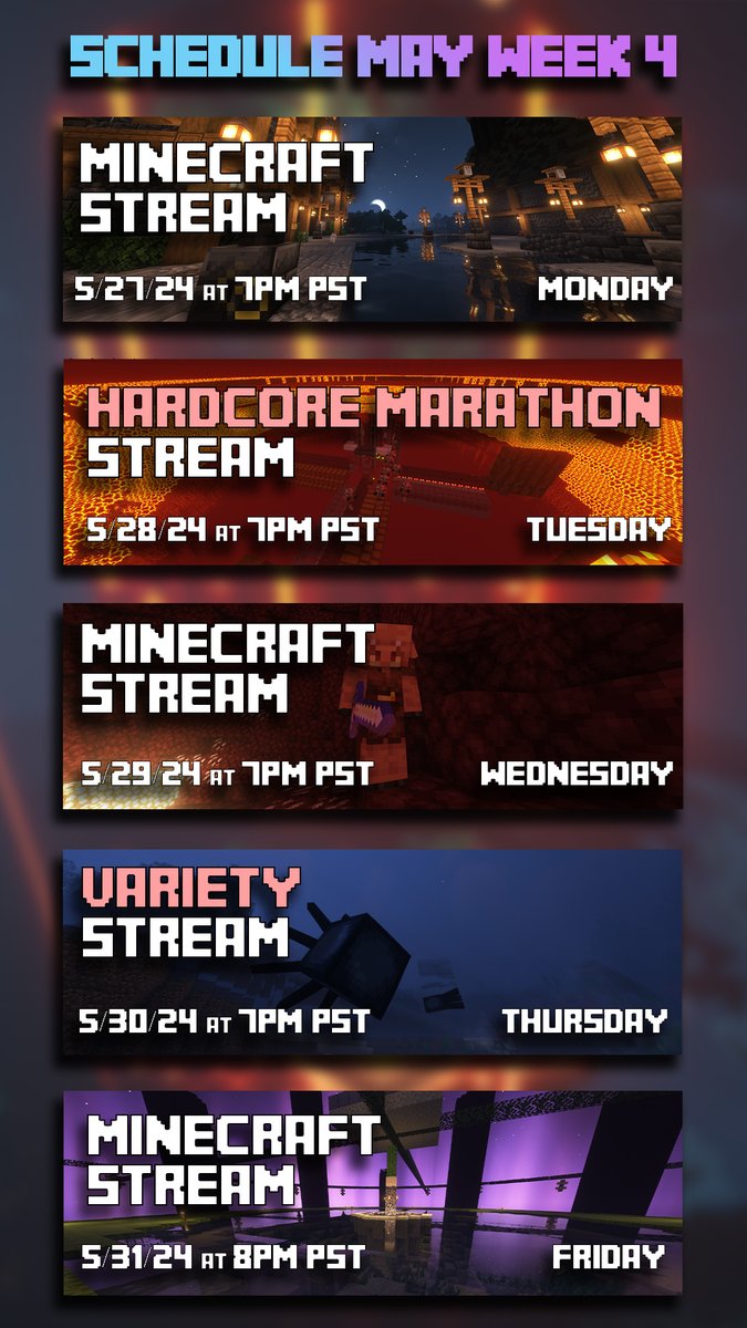 Stream Schedule this week