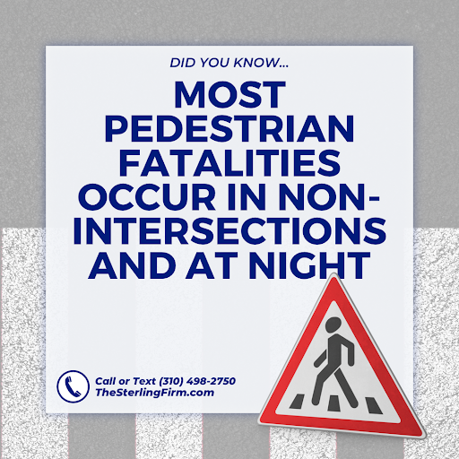 Unfortunately, a large number of accident victims are pedestrians. Most accidents occur between 4 p.m. and midnight. The fatality rates for accidents at non-intersections and at night are also far greater. #pedestrianinjury #caraccident #personalinjurylaw #personalinjurylawfirm