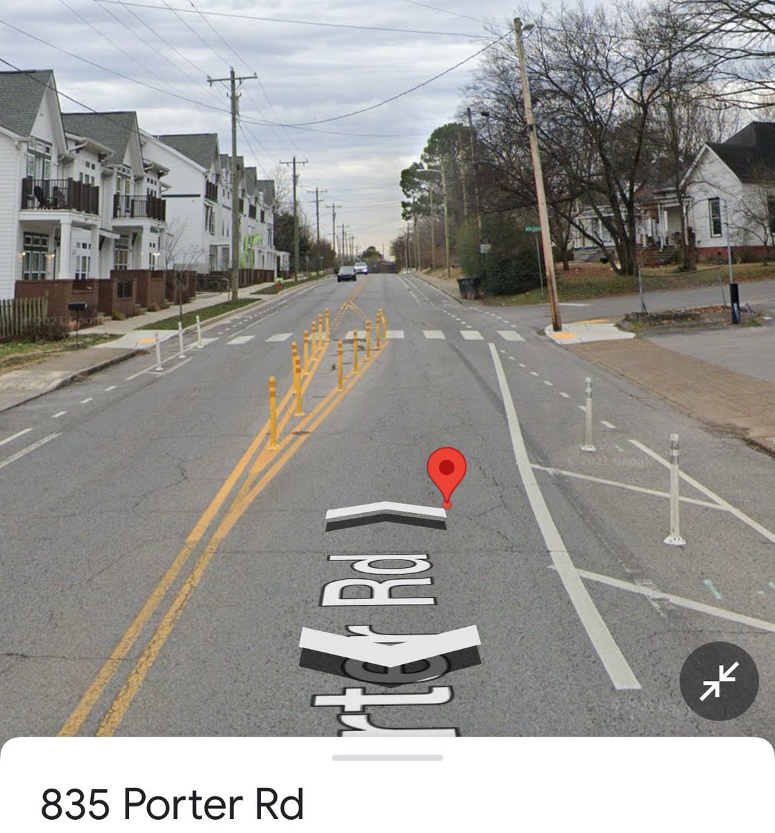 Design Adjustments to slow cars towards that 30mph speed would be yellow posts in the middle yellow & white posts in the bike lane buffer. Vertical Physical objects slow drivers down bc they have to pay attention to not drift & hit one.