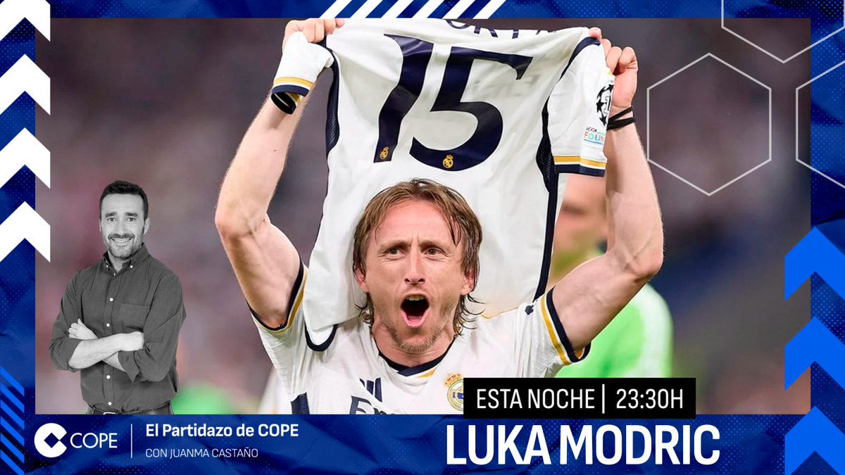 ⚪️ @lukamodric10, en @partidazocope ⁉️ ¿Seguirá en el @RealMadrid? 🏆 ¿La final de la Champions será su último partido? 🎙️ Juanma Castaño 📺 Sigue la entrevista en vídeo en nuestras RRSS 📻 #PartidazoCOPE