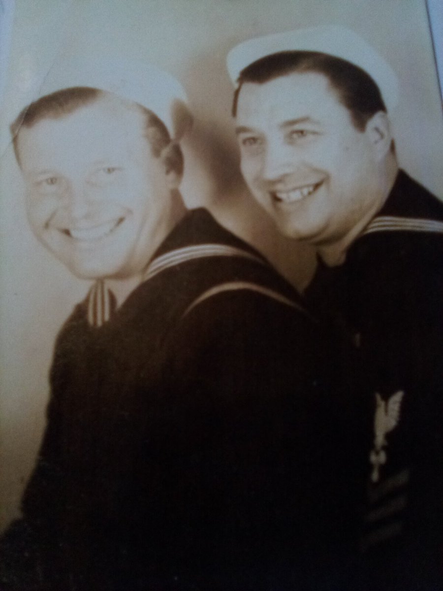 Two of my dad's five brothers, Maynard (L) and Hubert (R). All but one were Navy men (one was a machinist, needed here at home).