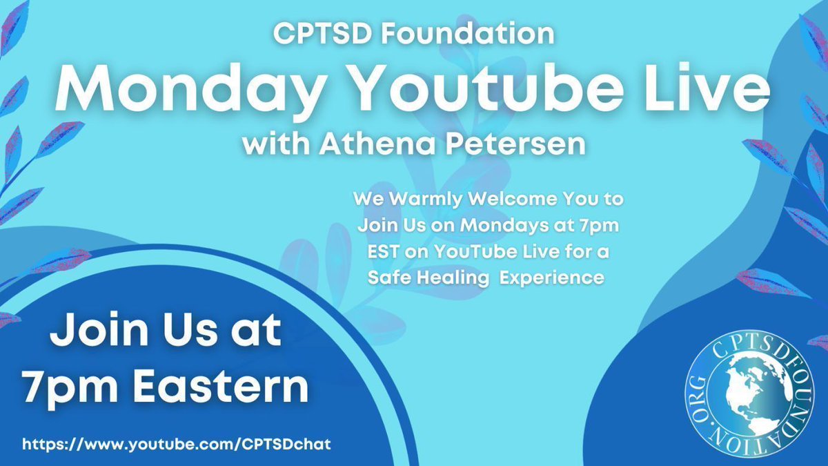 Join the #CPTSDChat this Monday at 7 pm EST for our live YouTube Q&A session. Connect with a community of co-survivors healing together and supporting each other in a no-shame, no-judgment, toxic-free environment at buff.ly/42Bxdpo #healingcommunity #cptsdsurvivor