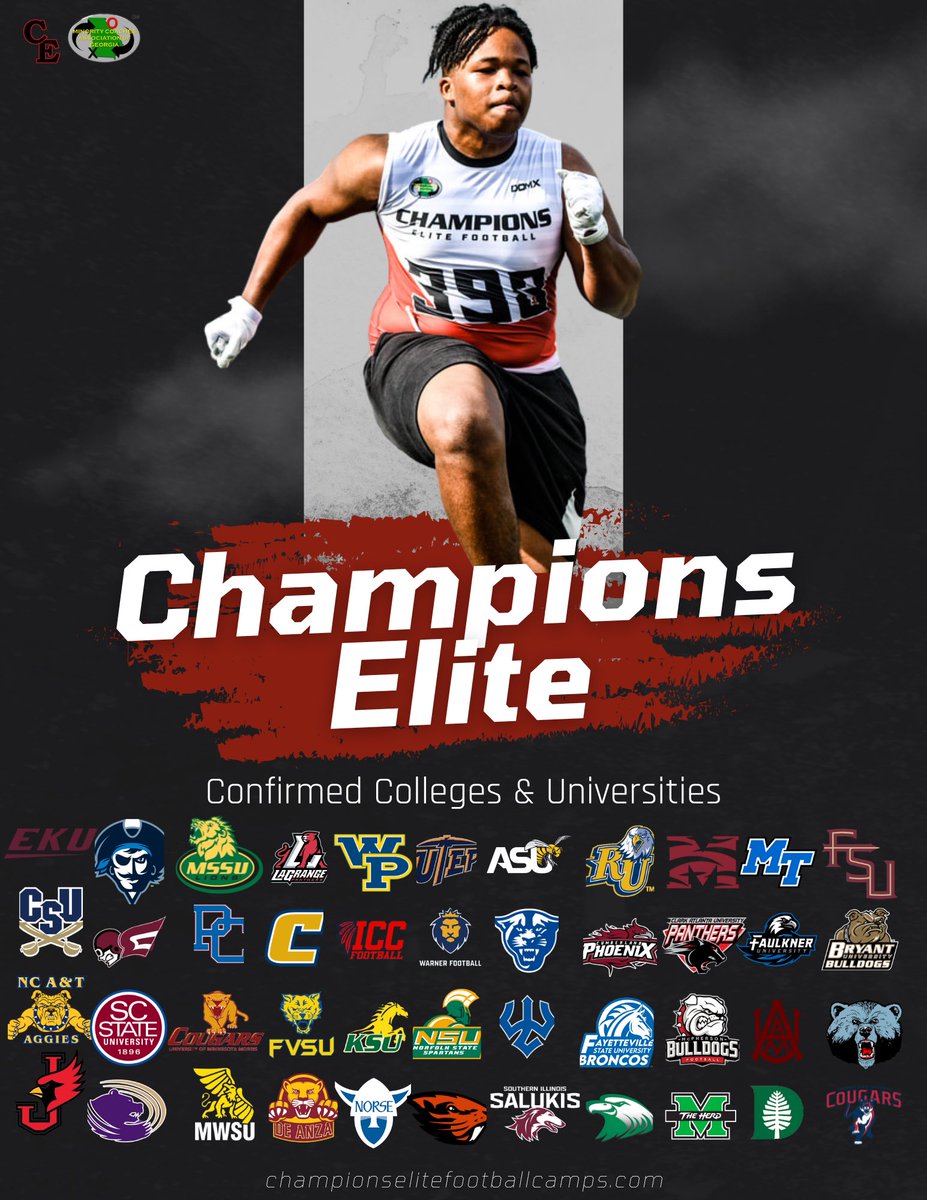 Registration is still open for Thursday, May 30, Champions Elite Mega Football camp at Clark Atlanta University. Register Today: mcaofga.ryzerevents.com/champions-elit… @MCAOFGA @Champions_Elite