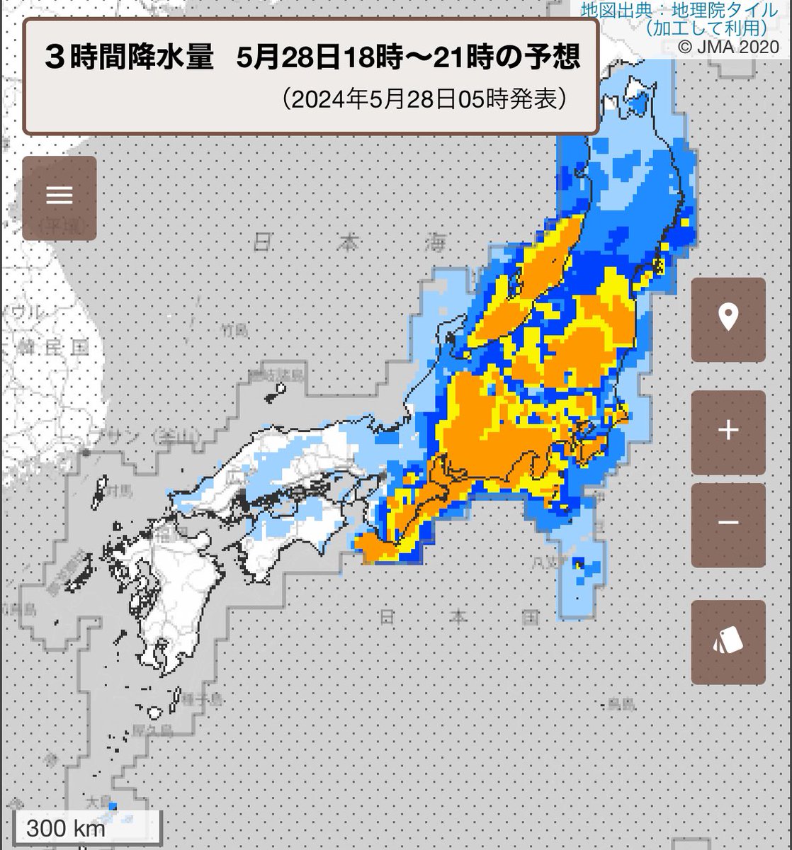 大雨にどうかお気をつけください。 南西諸島や西日本は28日は、東日本〜東北は29日にかけて大雨に。宮崎県・鹿児島県は28日日中にかけて、徳島県・高知県では28日日中、岐阜県・静岡県・愛知県は28日午後に線状降水帯が発生して大雨災害発生の危険度が急激に高まる可能性あり。水害に厳重に警戒を！！