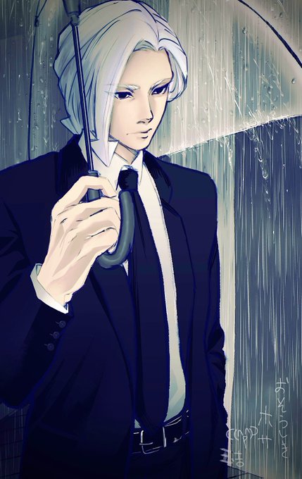 「holding umbrella male focus」 illustration images(Latest)