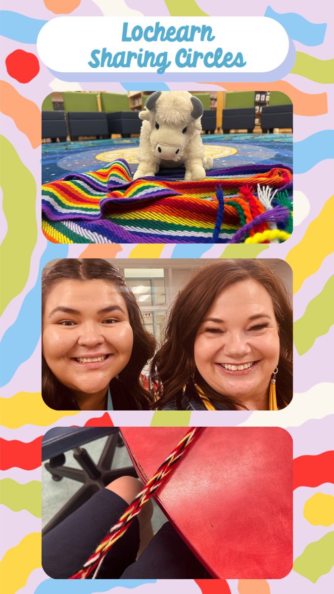 What a fabulous start to the week with the amazing staff &amp; students at Lochearn 🙌 Miss. Tegan &amp; I facilitated 12 sharing circles THEN taught finger-weaving! #wrsd #IndigenousEducationEveryday