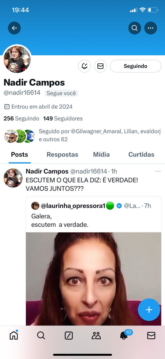 Já te seguindo de volta @nadir16614 !Obrigado por me seguir ,Nadir! Patriotas, será que a amiga Nadir passa se 230 seguidores ainda hoje?Vamos tentar ?💪💪🇧🇷🇧🇷🤝🤝PEÇO A NADIR QUE SIGA DE VOLTA TODOS OS PATRIOTAS QUE IRÃO TE SEGUIR, COMBINADO NADIR? DIREITA SEMPRE UNIDA 🇧🇷🇧🇷🌻🌻