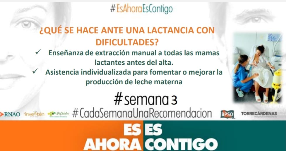 El equipo Bpso Torrecárdenas lanza la siguiente recomendación del año dentro de la guía Promoción de la lactancia.
#esahorayescontigo