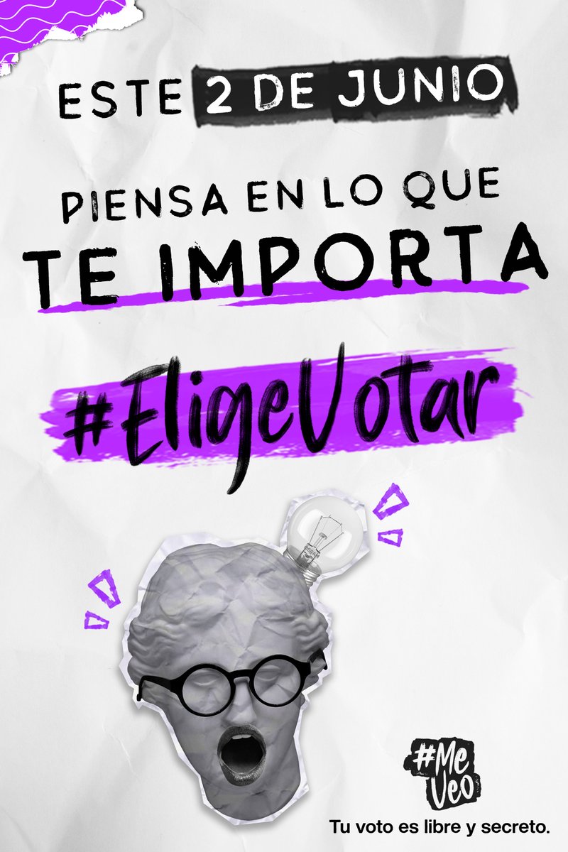 #MeVeo #Elecciones2024

Alista la 🪪 para votar este 2 de junio 🗳️
Piensa en lo que te importa y haz valer tu opinión. 
#EligeVotar.