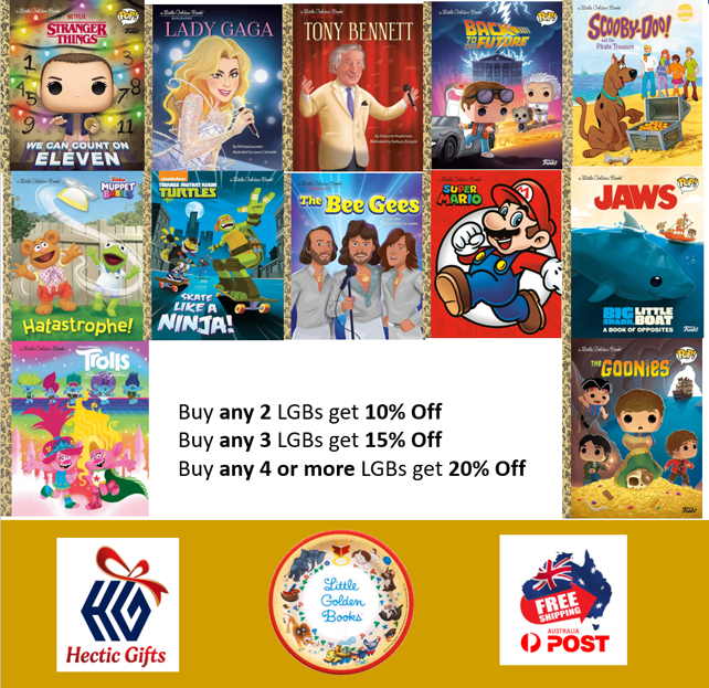 Little Golden Books have been teaching children to read since 1942. Buy any 2 or more titles & save!

littlegoldenbooks.press

#HecticGifts #LittleGoldenBooks #LGB #Collectible #Childrens #Story #Books #Movies #Characters #History #FreeShipping #AustraliaWide