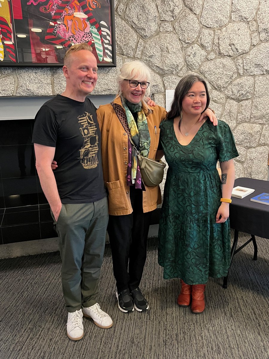 MrElonn_0's tweet photo. It was a thrilling set of readings from @SheriDWilson, @kevinspenst &amp; Onjana Yawnghwe yesterday at the @ShadboltCentre in Burnaby. By turns, tender, animated, transgressive--there was something there to scratch every itch. Visit their websites &amp; buy their latest books! https://t.co/CLBQpRxGRP