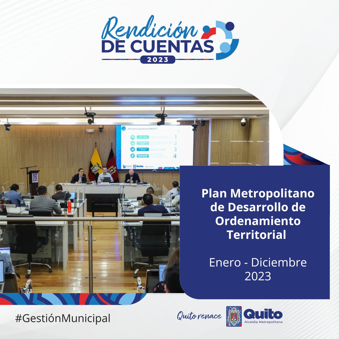 ✅ #RendiciónDeCuentas2023 | El Plan Metropolitano de Desarrollo de Ordenamiento Territorial contempla 6 objetivos estratégicos.

#QuitoRenace