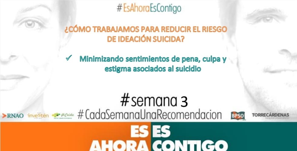 El equipo Bpso Torrecardenas lanza la siguiente recomendación del año dentro de la guía Prevención del suicidio.
#esahorayescontigo