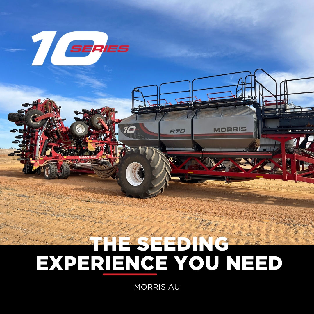 IT'S HERE: the all-new Morris 10 Series Air Cart! 🌾✨

Designed to complement the industry-leading 9 series range, the 10 Series will make your seeding smoother and more efficient.

Tested widely and proven in AU conditions 👊🌱

Learn more here 👉🔗loom.ly/x2XLsTk