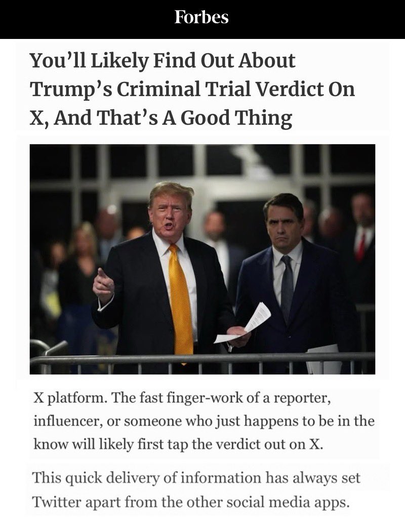 Forbes discussed how 𝕏 plays a crucial role in delivering realtime news & updates. 𝕏 provides immediate access to information,making it easier for public to stay informed about significant events. 𝕏's real-time nature allows users to receive updates directly from journalists.