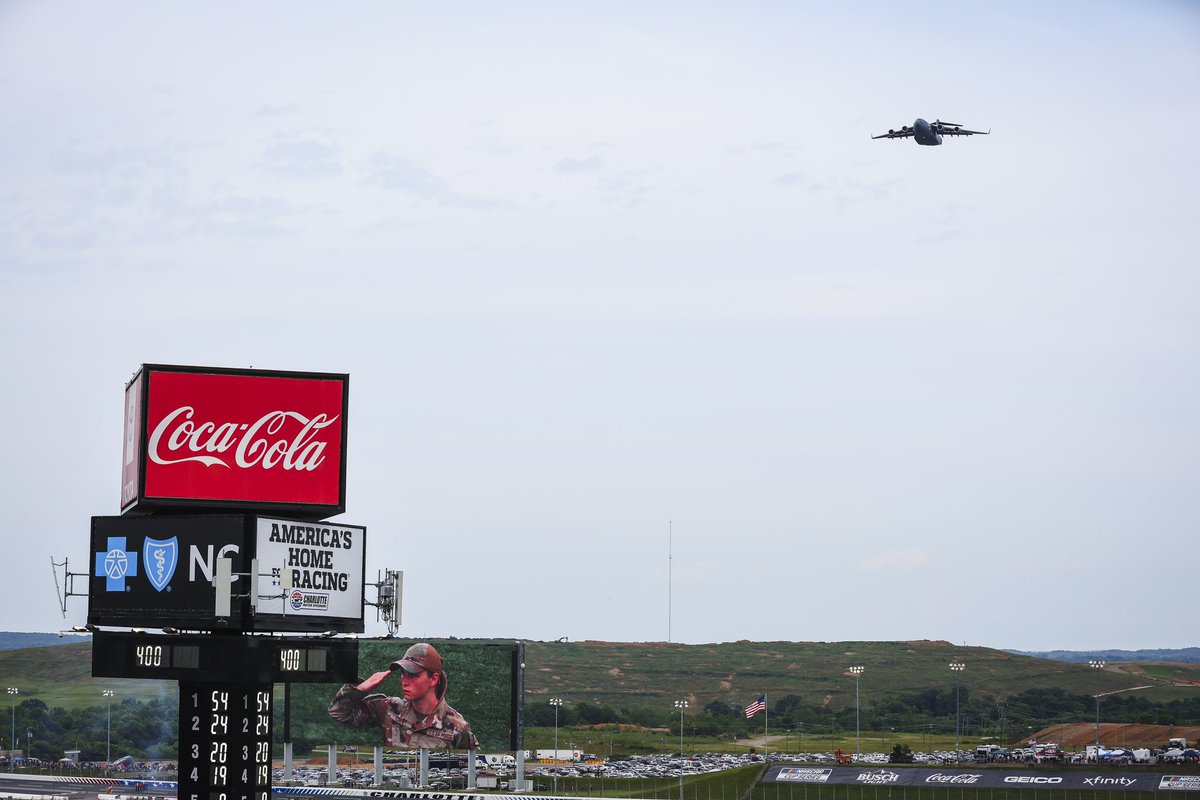 Courtesy of the 145th Airlift Wing. ✈️🇺🇸 #CocaCola600 | #NASCARSalutes