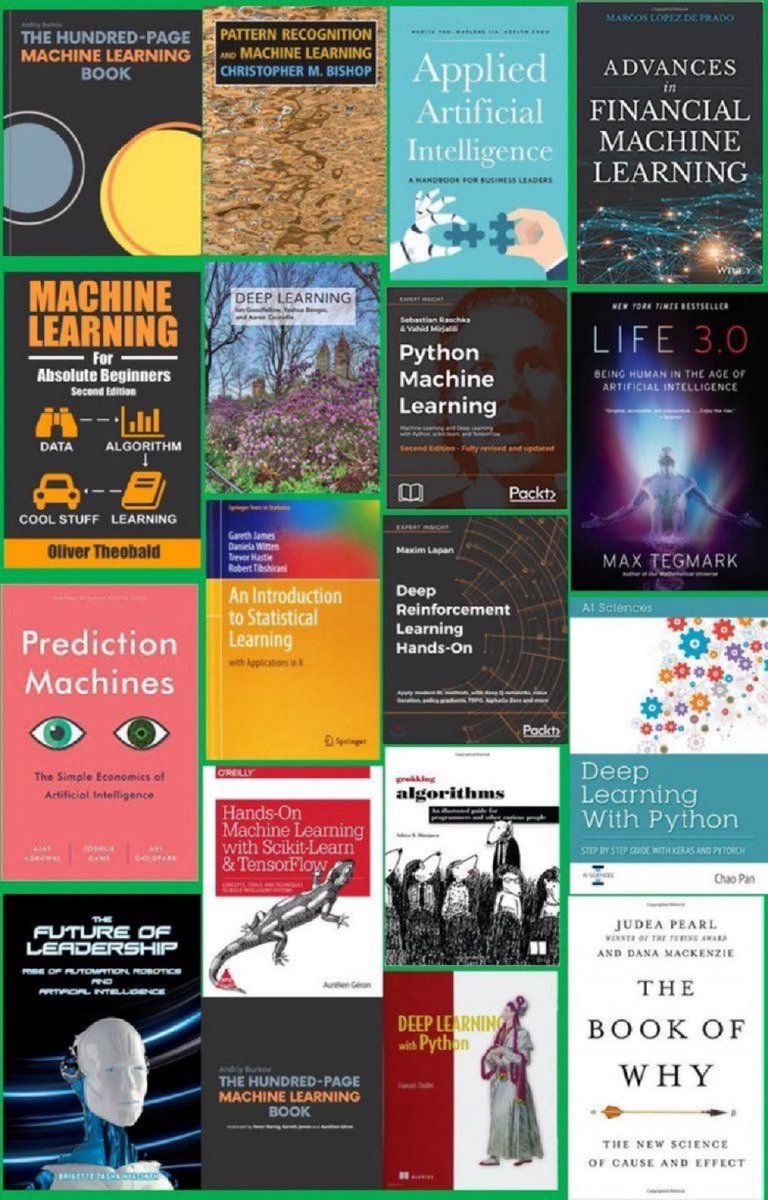 Explore TOP #Artificialintelligence Books for reading, learning, growing your knowledge and advancing your career: amzn.to/2YRE6Sj ——— #BigData #DataScience #DataMining #MachineLearning #AI #DeepLearning #Mathematics #GenerativeAI #LLMs #Algorithms #DataScientists #Python