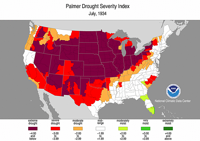 During the summer of 1934, two-thirds of the US was in drought.  #ClimateScam

ncdc.noaa.gov/monitoring-con…