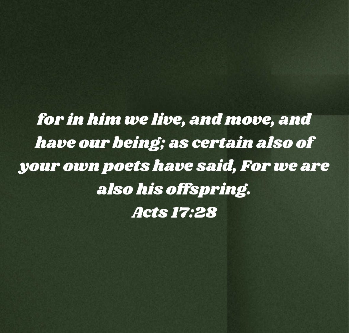 “for in him we live, and move, and have our being; as certain also of your own poets have said, For we are also his offspring.”
Acts 17:28 KJV
WordSongApp.com
