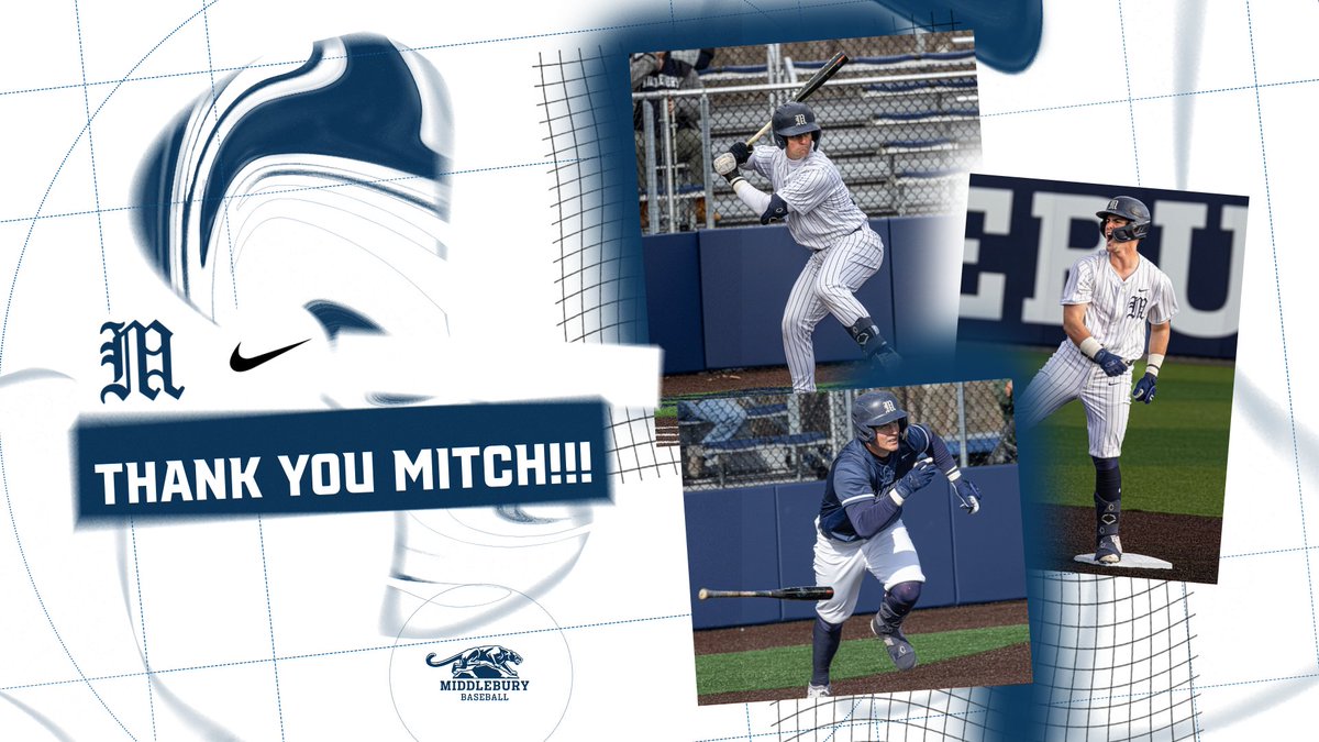 Big thanks to #26 Mitchell Schroeder !  Mitch has a Masters in International Policy and Development from Brookline, MA 
Career .372 batting average, 103 career RBI, 13 career home runs.  CoSIDA Third-Team Academic All American (first in program history)