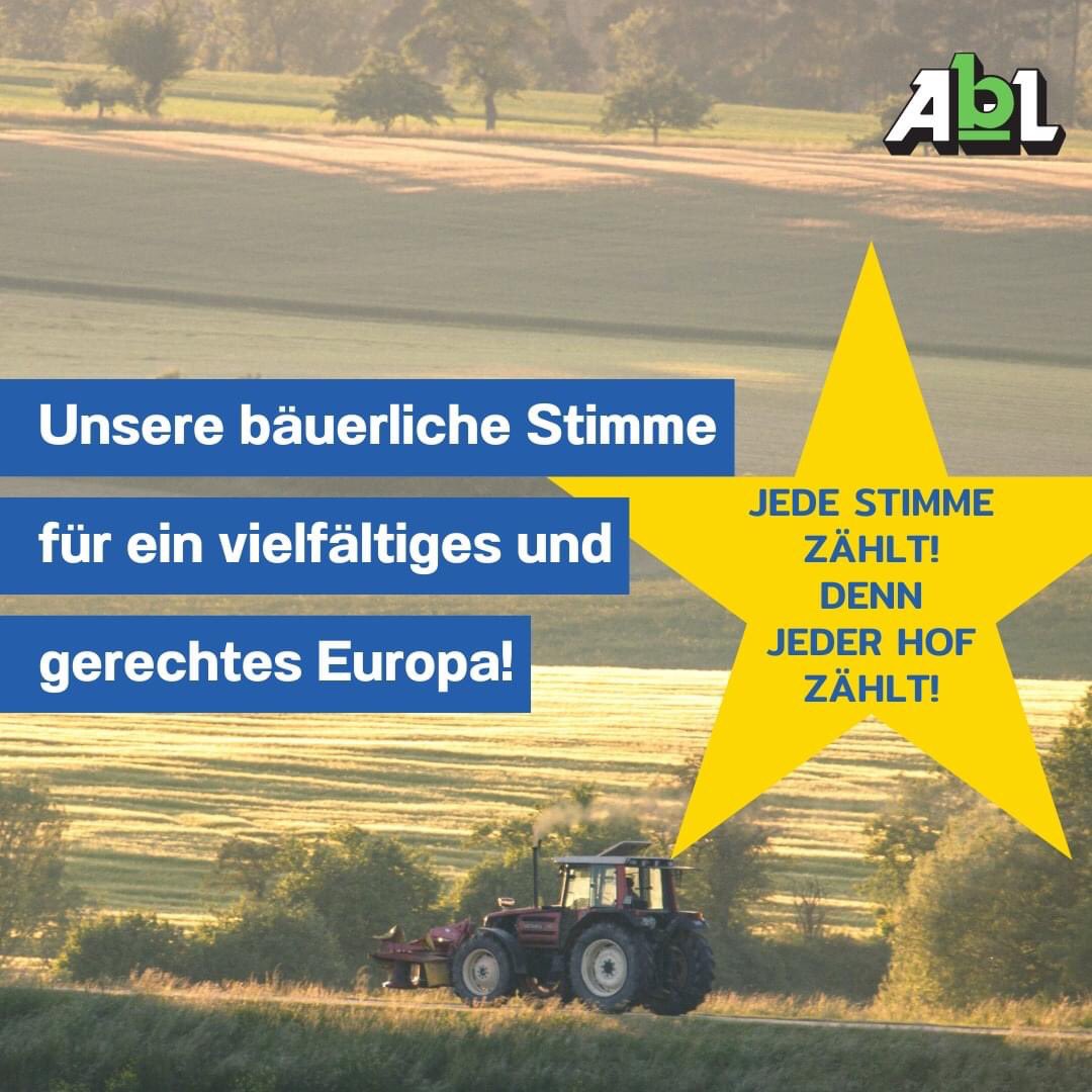 🇪🇺 Der #9Juni2024 Ist Ein Wichtiger Tag für Unsere Höfe #EuropaWahl2024 👨‍🌾 EU Zentrale Agrarpolitische Entscheidungen Werden In Brüssel Getroffen #GemeinsameAgrarPolitik (GAP) #Marktordnung #Gentechnikfreiheit Dafür Zählt Jede Stimme! ⤵️ 🗳 abl-ev.de/eu-wahl #JederHofZählt!