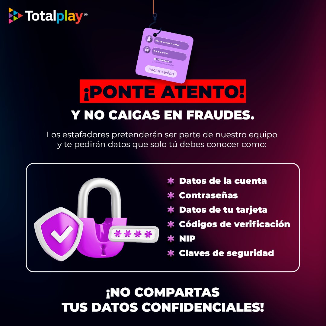 Tu seguridad es nuestra prioridad. Nunca te pediremos datos confidenciales por teléfono o correo electrónico. Mantén tus datos seguros en línea. 🔒🛡️